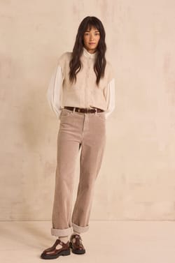 Straight velvet pants AGATHE;${refinementColor}