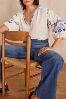 Blouse SALLY en coton brod&eacute;e;${refinementColor}