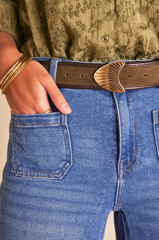 Jean LEA CROPPED en denim;${refinementColor}