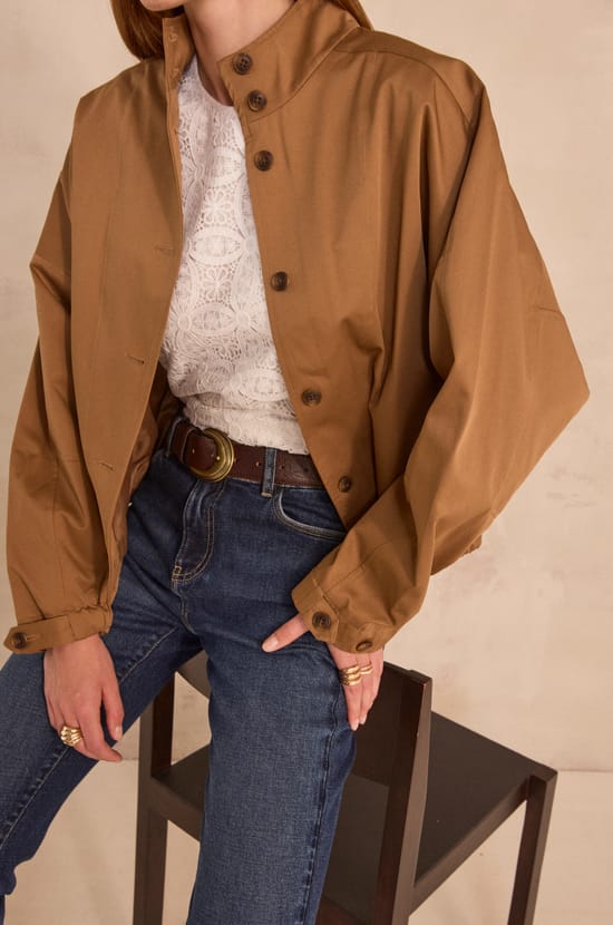 CARMEN long sleeve cotton blend parka;${refinementColor}