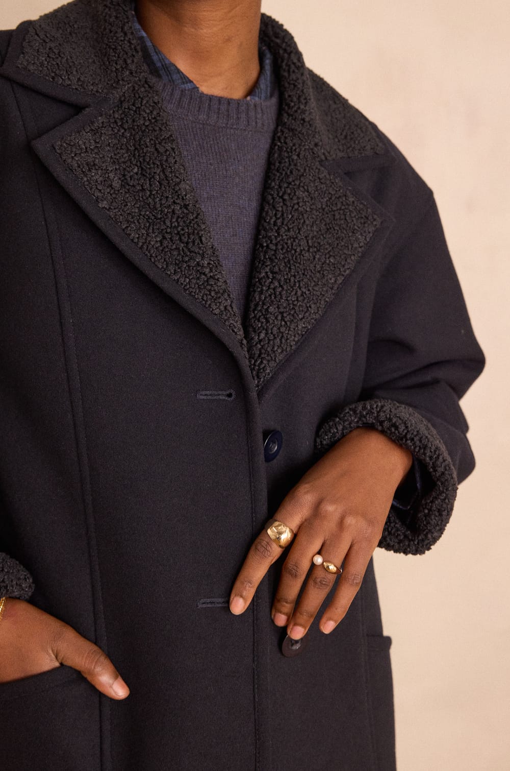 Manteau DEBBIE effet moutonn&eacute;;${refinementColor}