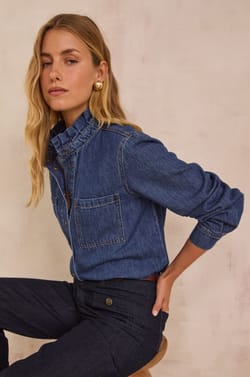 Blouse en denim en 100% coton DENISE;${refinementColor}