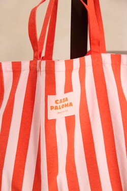 CASA PALOMA cotton tote bag;${refinementColor}