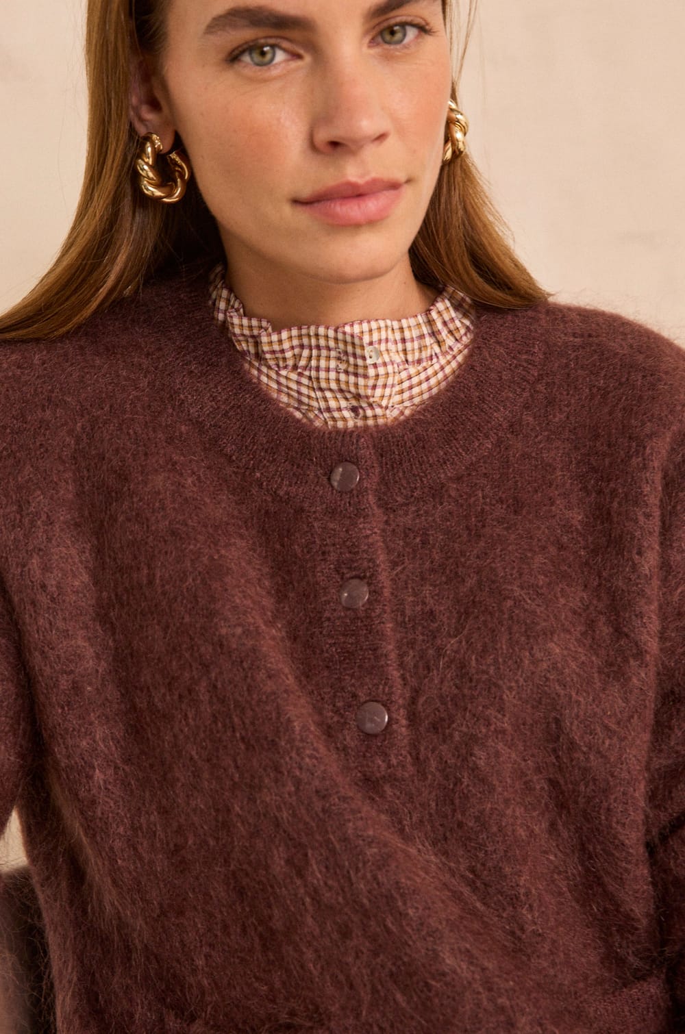 ASSIA long-sleeve sweater in mixed mohair and wool;${refinementColor}