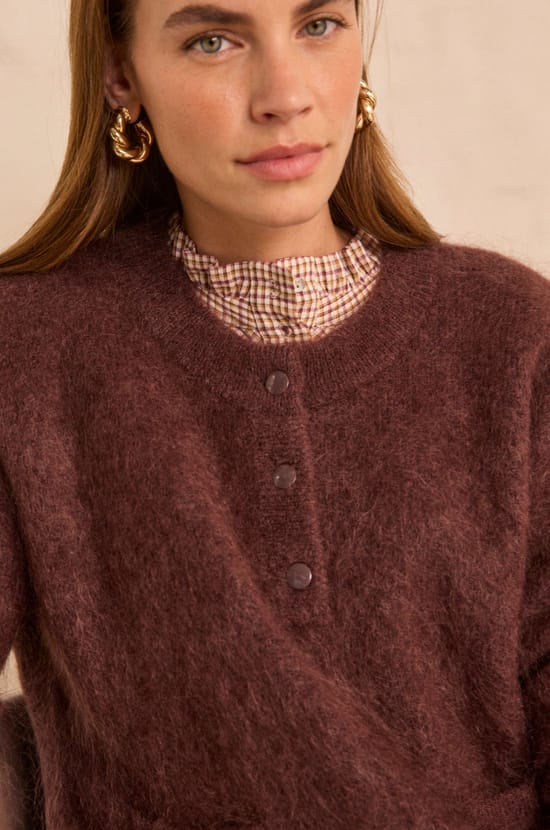 ASSIA long-sleeve sweater in mixed mohair and wool;${refinementColor}