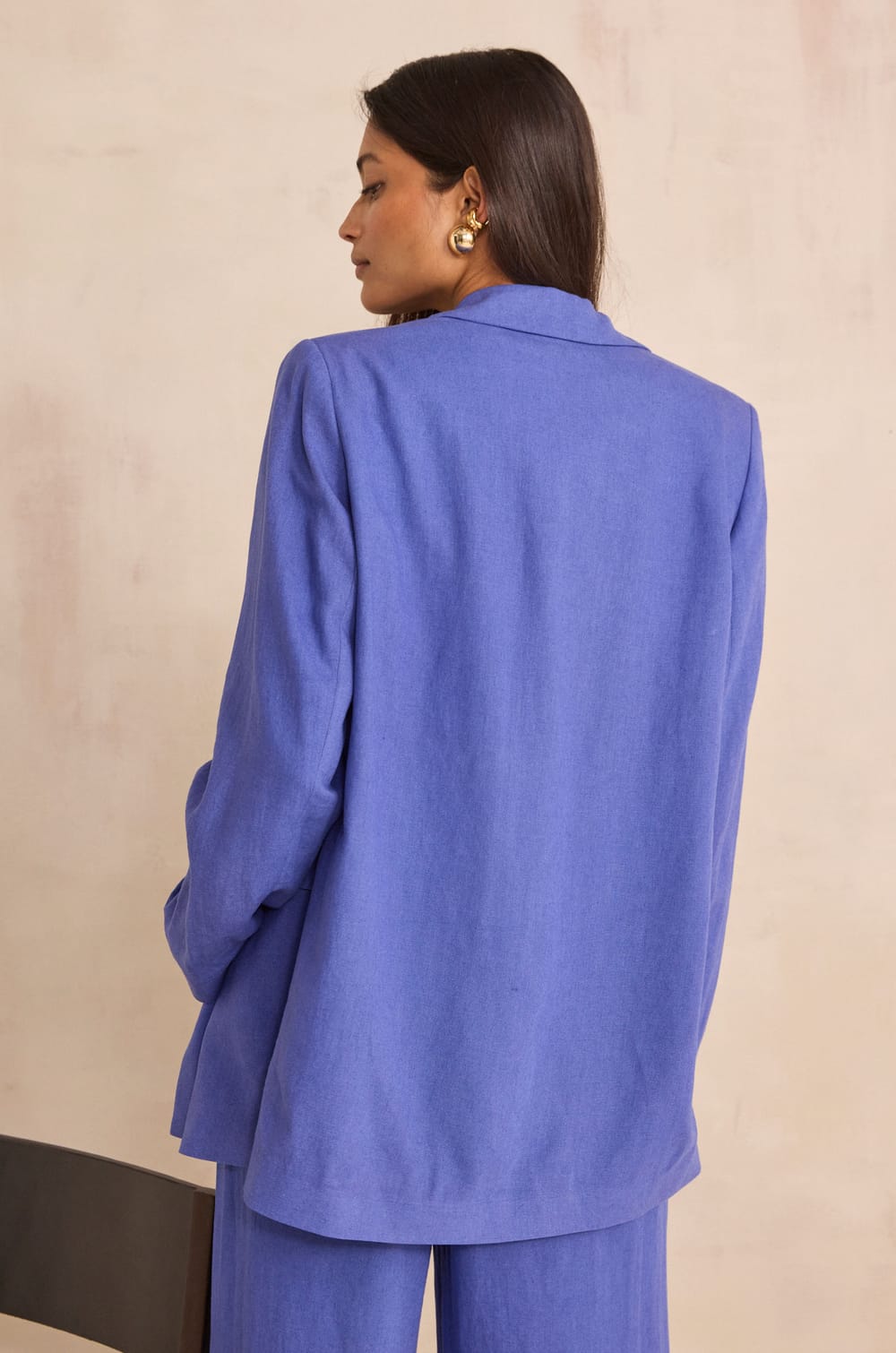 NELIA linen blend tailored jacket;${refinementColor}