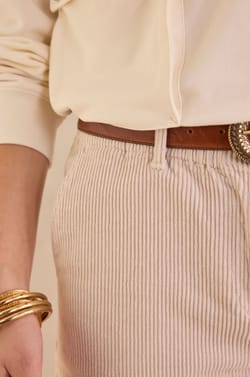 Pantalon chino en velours c&ocirc;tel&eacute; SABIL;${refinementColor}