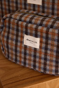 LIAM tartan pattern toiletry bag;${refinementColor}