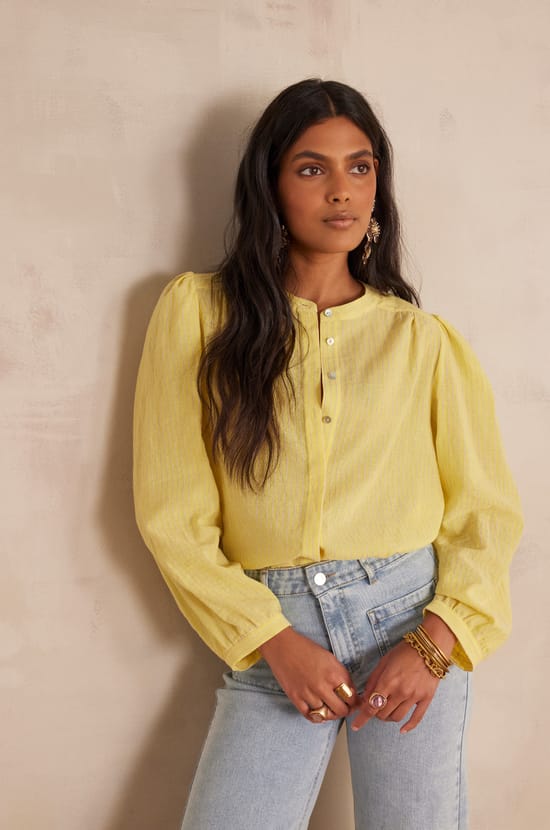 SAPHIR cotton blouse;${refinementColor}