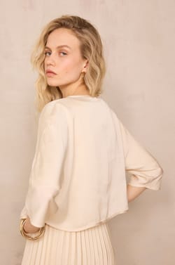 Open blouse with 3/4 sleeves DINO;${refinementColor}