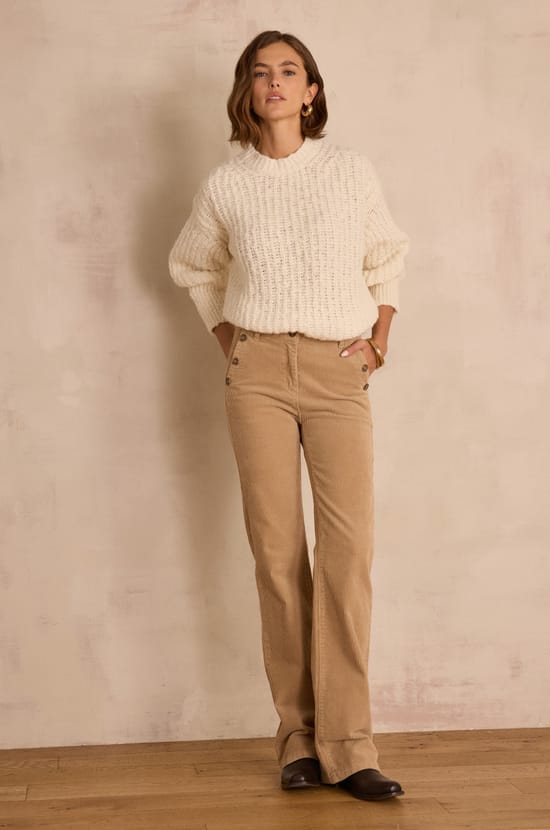 NINON flare trousers in velvet;${refinementColor}