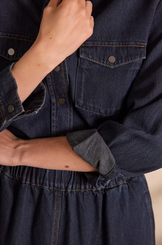Chemise effet denim SOLANGE en 100% coton;${refinementColor}