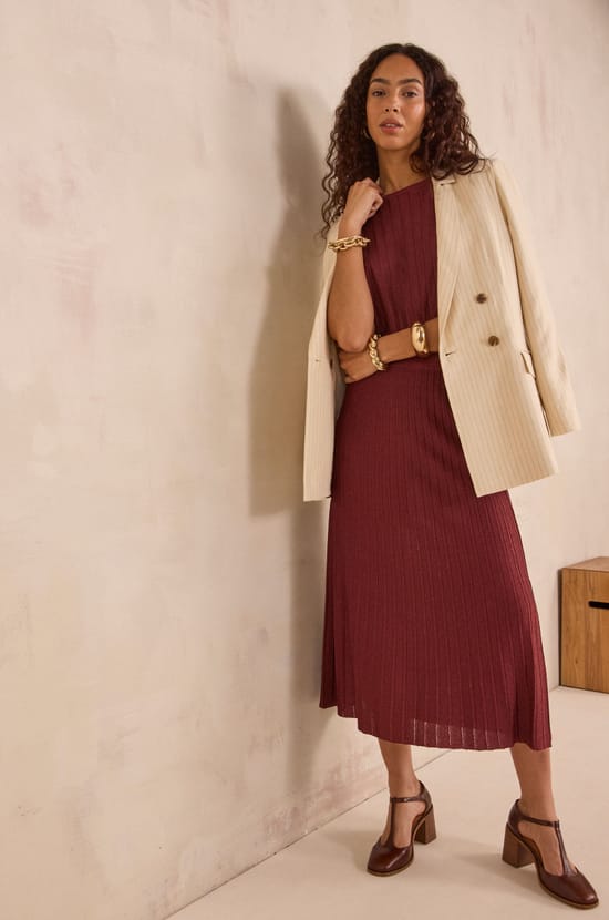 Pleated sequin mesh skirt OLYMPE;${refinementColor}