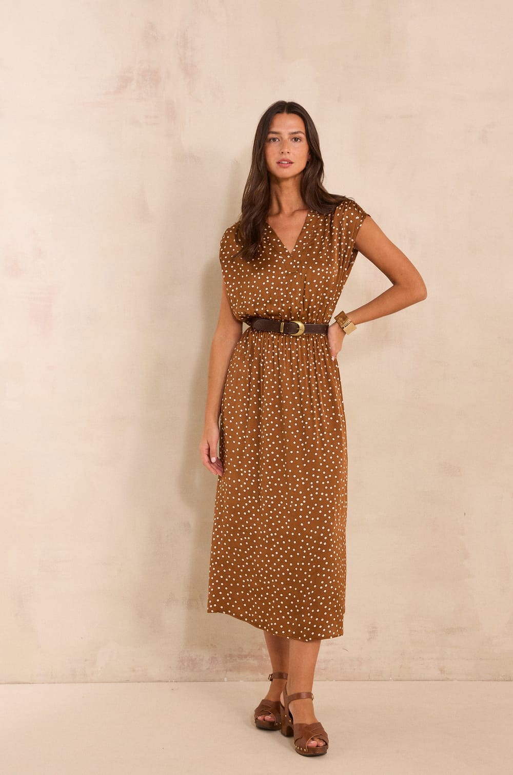 Straight polka dot dress BELGIA;${refinementColor}