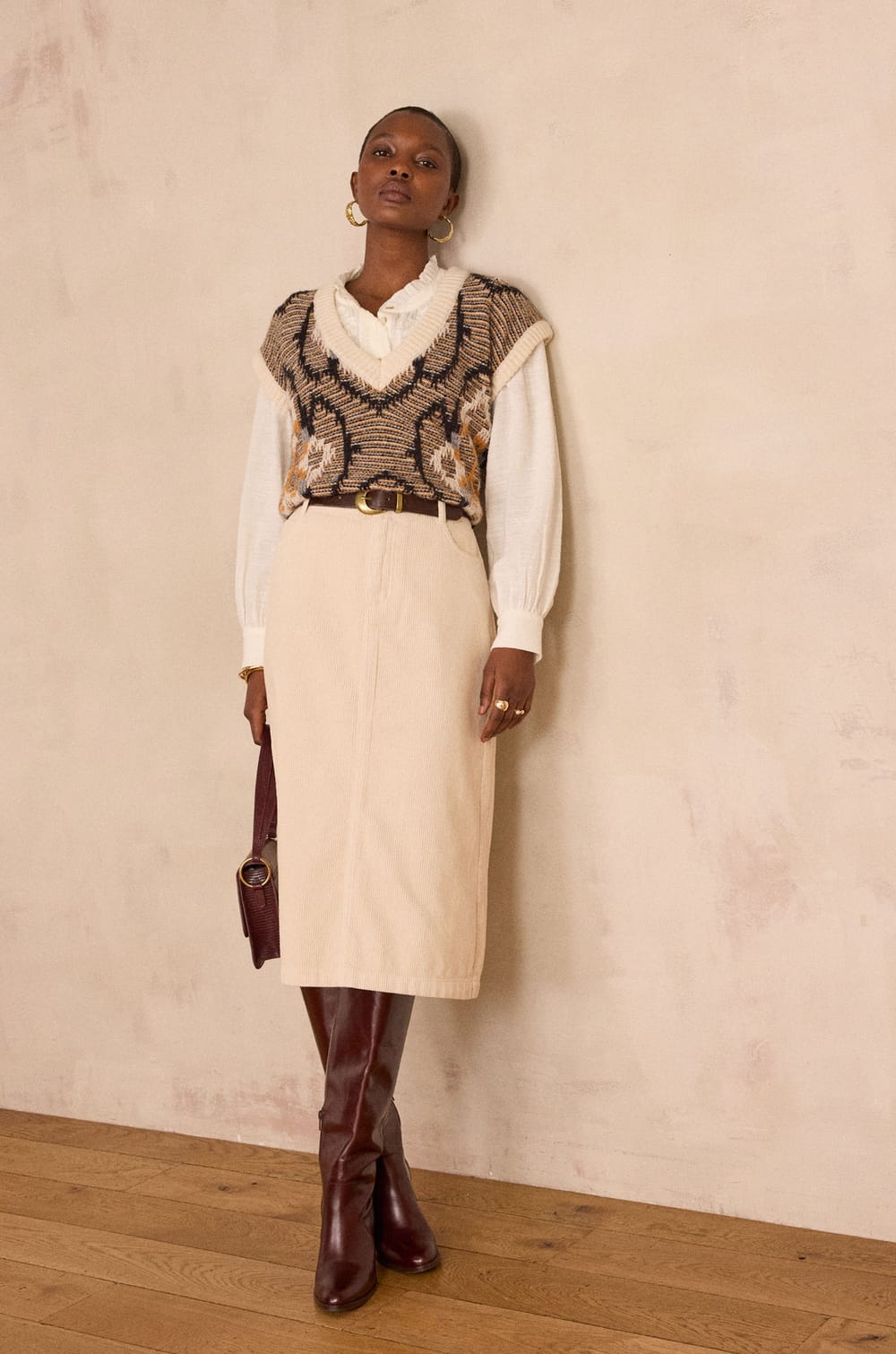 KAYNE corduroy skirt;${refinementColor}