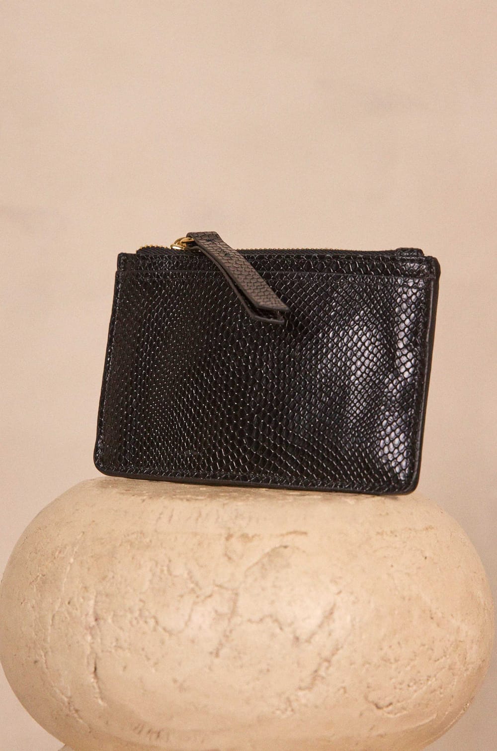 VALENTIN python effect leather card holder;${refinementColor}