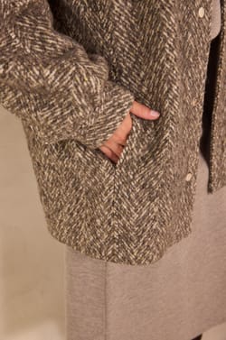 Silk and wool blend coat DAMIEN;${refinementColor}