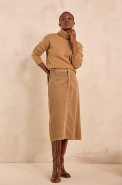 Straight corduroy skirt VAYA;${refinementColor}