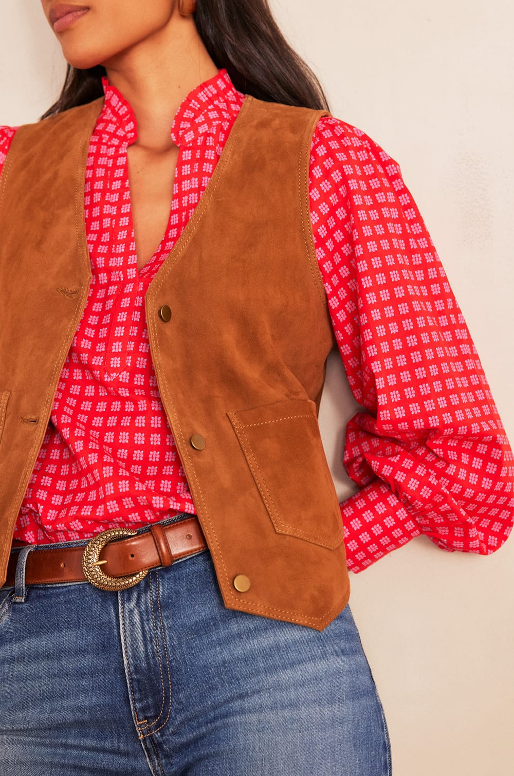 PERLIN leather cardigan;${refinementColor}