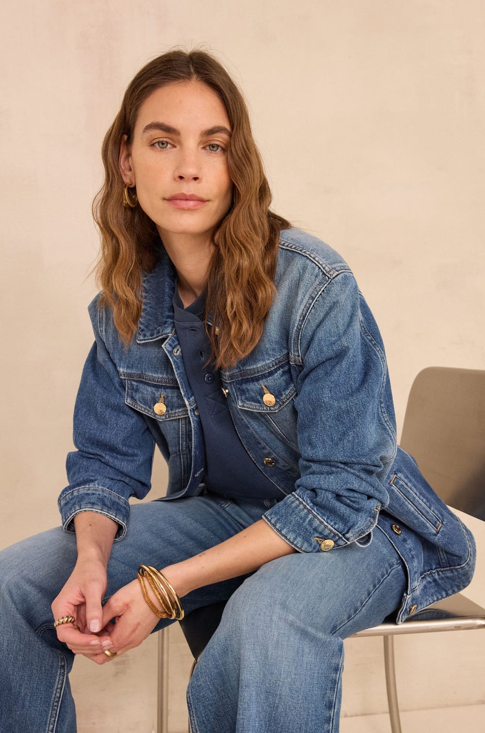 SOPHIE denim jacket;${refinementColor}