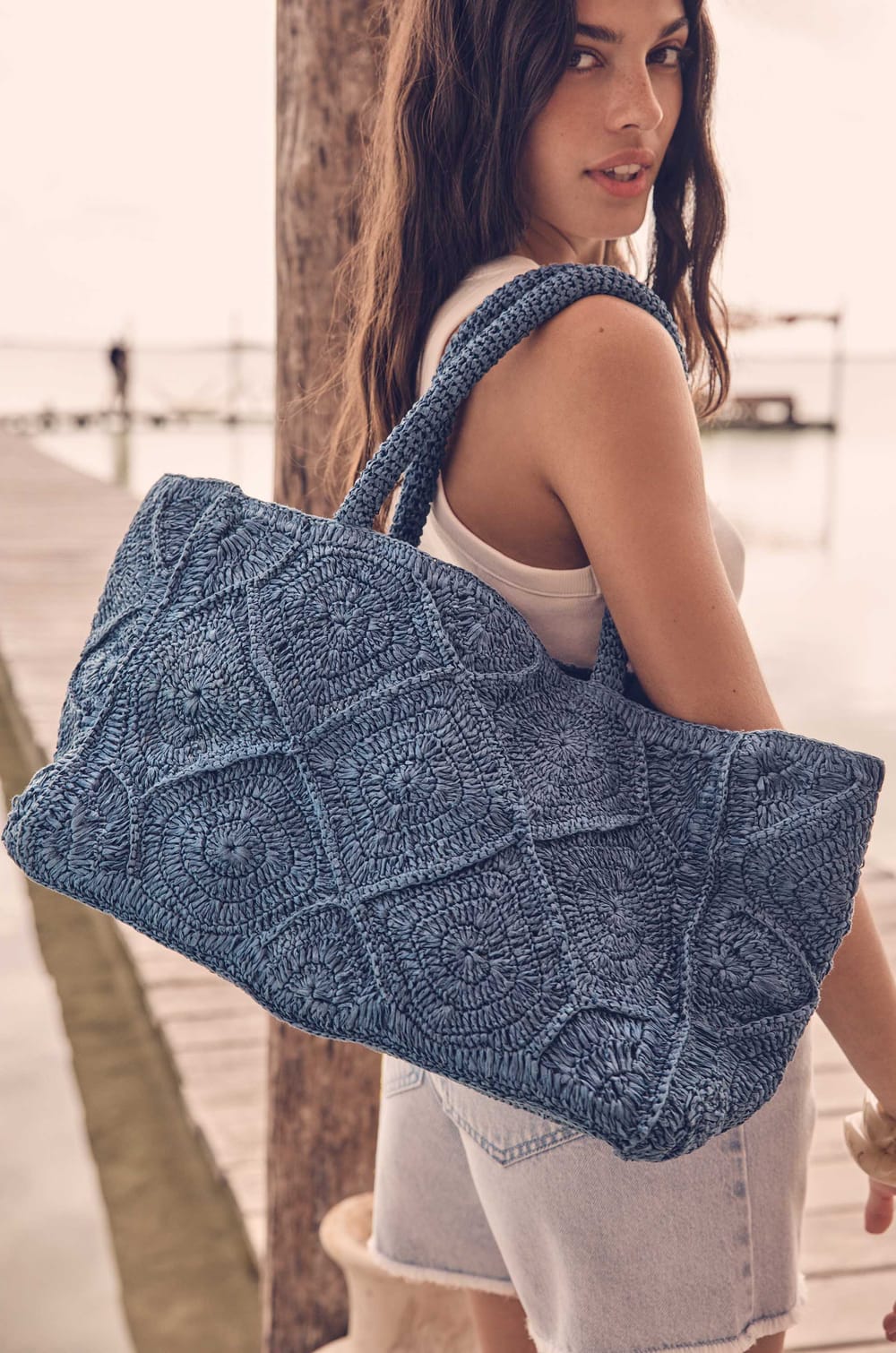 MARLON raffia tote bag;${refinementColor}