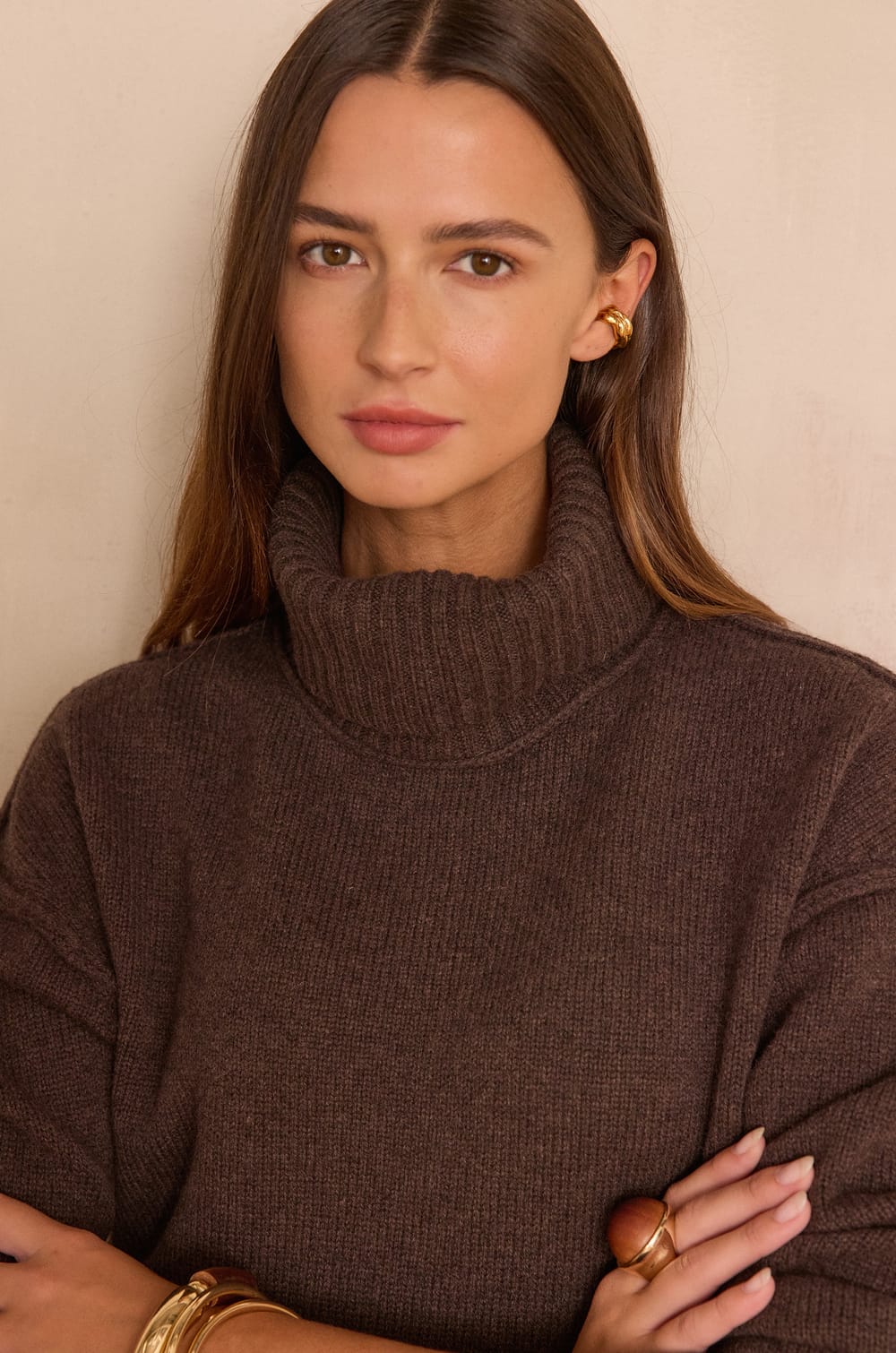 BRANDO turtleneck jumper 100% wool;${refinementColor}
