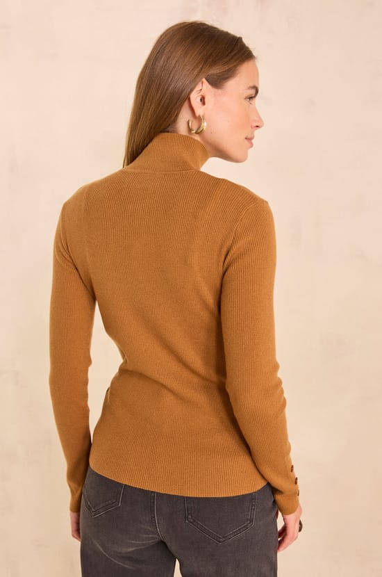 ASHLEY long sleeve mixed wool sweater;${refinementColor}