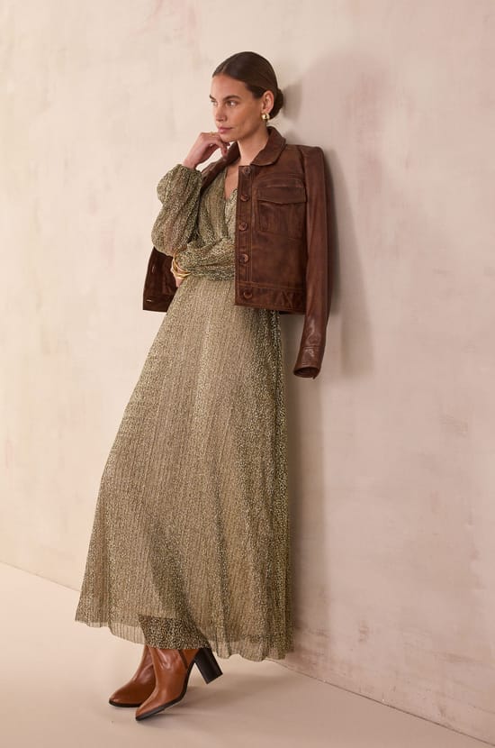 Long wrap dress BRIGHT;${refinementColor}