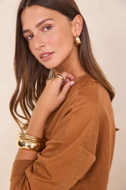 LISA linen and cotton sweatshirt;${refinementColor}