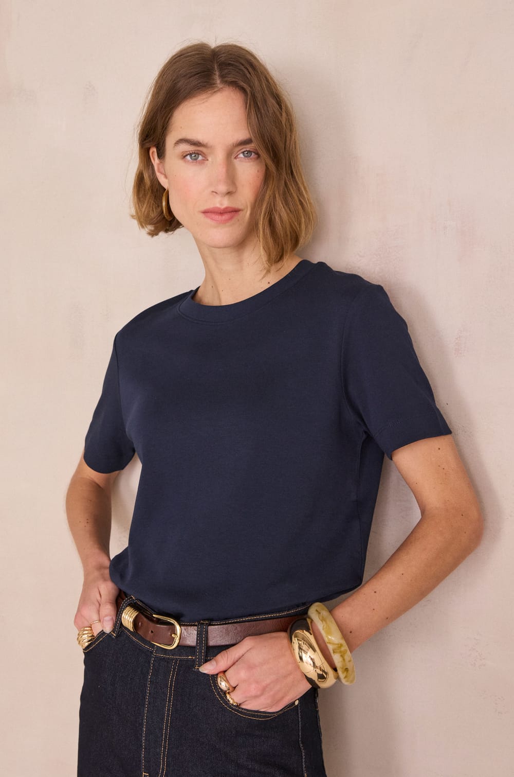 LENI 100% cotton T-shirt;${refinementColor}