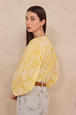 Printed long sleeve cotton blouse DEVONA;${refinementColor}