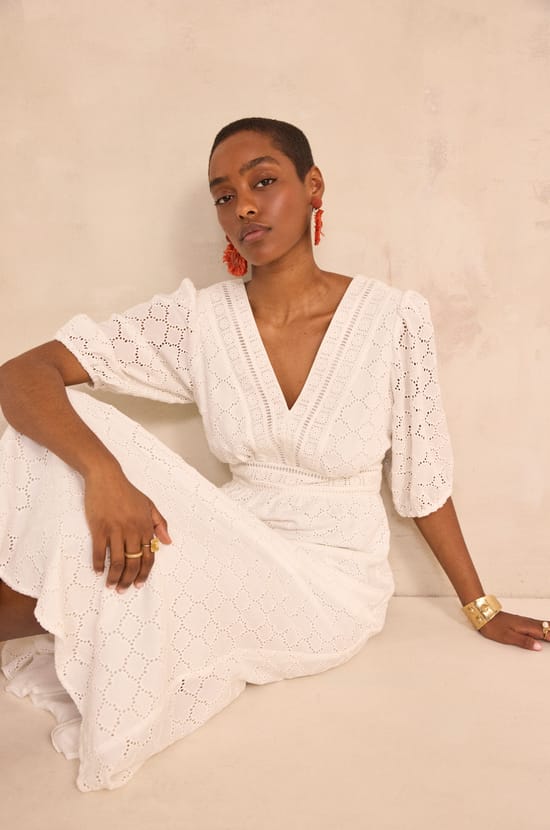 Embroidered long dress BIJOU;${refinementColor}