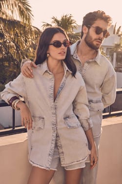 Unisex long-sleeve denim shirt ENVOUTANT;${refinementColor}