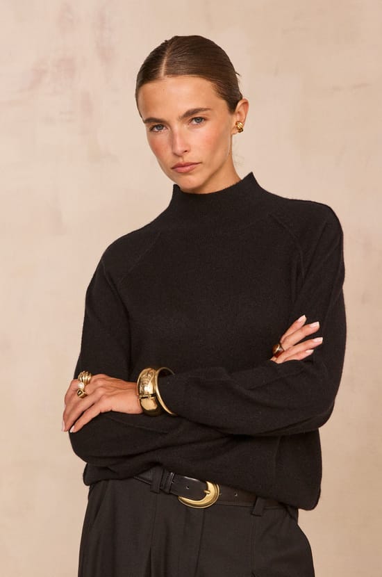 Achille 2-ply cashmere long-sleeve sweater;${refinementColor}
