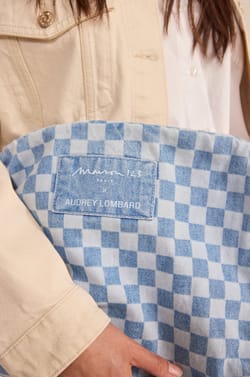 Pochette en jean &agrave; carreaux Audrey Lombard x Maison 123 SUZIE;${refinementColor}