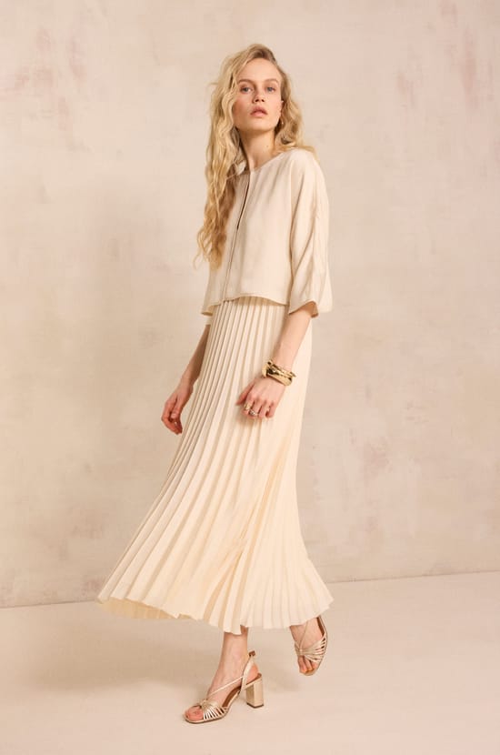 Open blouse with 3/4 sleeves DINO;${refinementColor}