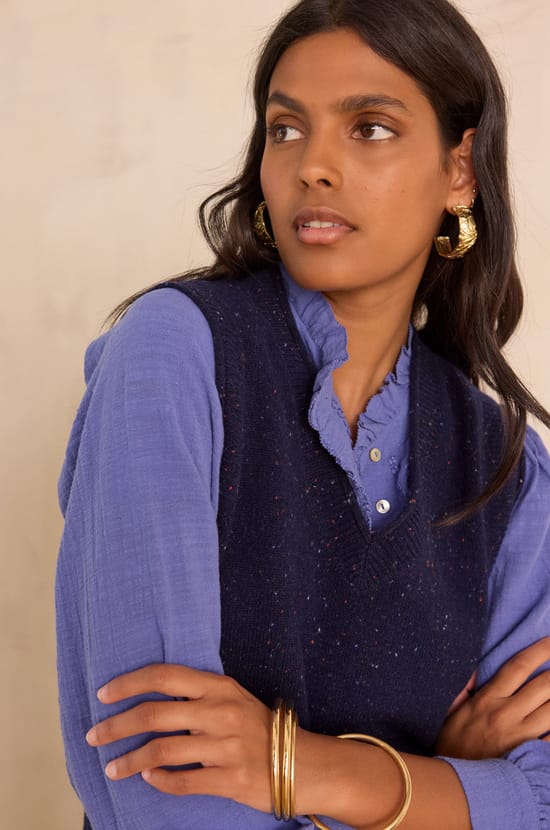 BASILE sleeveless jumper in 100% wool;${refinementColor}