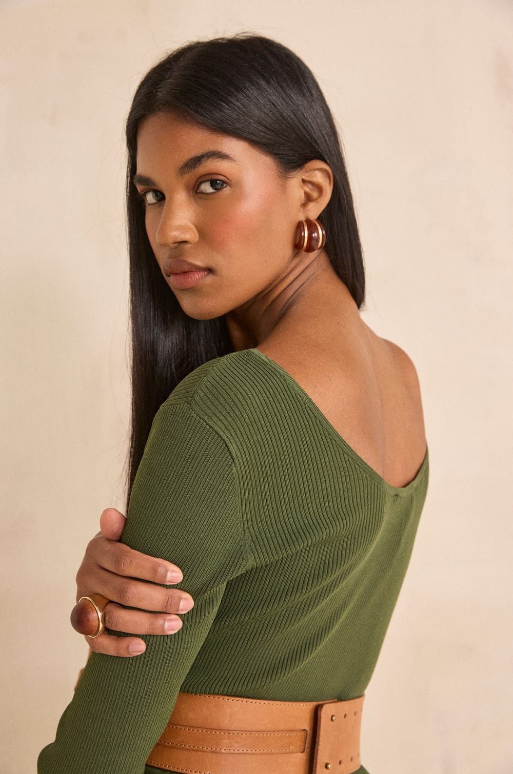 BLONDIE bi-material A-line dress;${refinementColor}