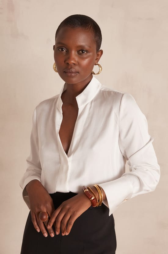 BASILE satin blouse;${refinementColor}
