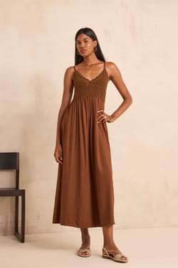 Robe crochet&eacute;e &agrave; bretelles en coton MAELINE;${refinementColor}