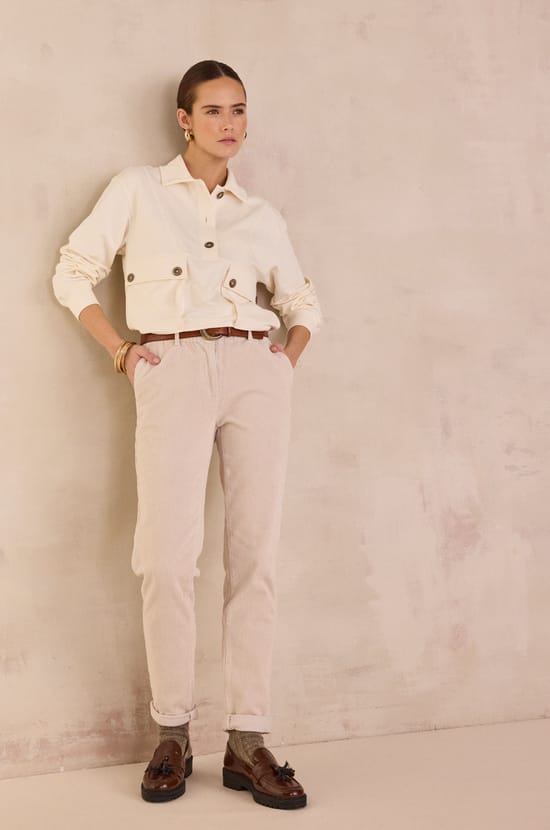 SABIL corduroy chino trousers;${refinementColor}