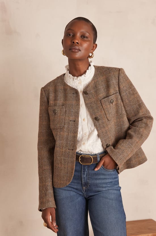 Veste PIA en laine motif chevron;${refinementColor}