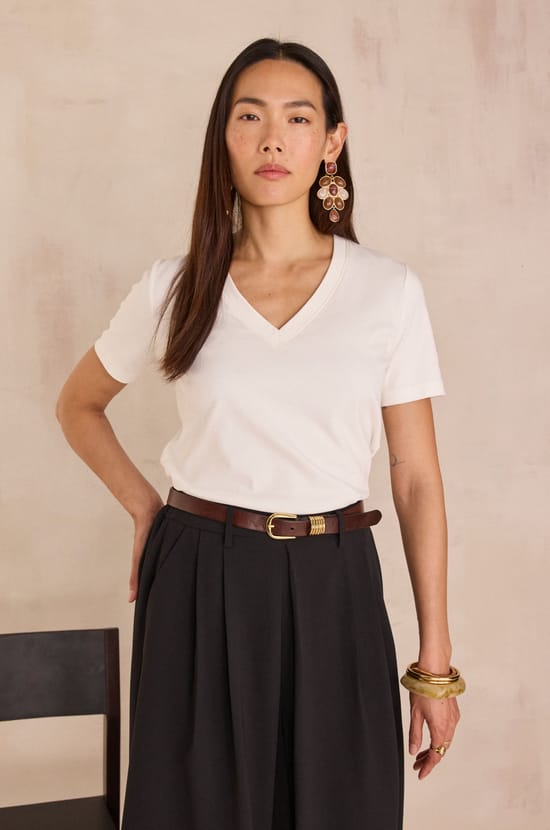 DANA V-neck T-shirt;${refinementColor}