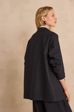 Nelia B Striped Long Sleeve Polyester Blend Jacket;${refinementColor}