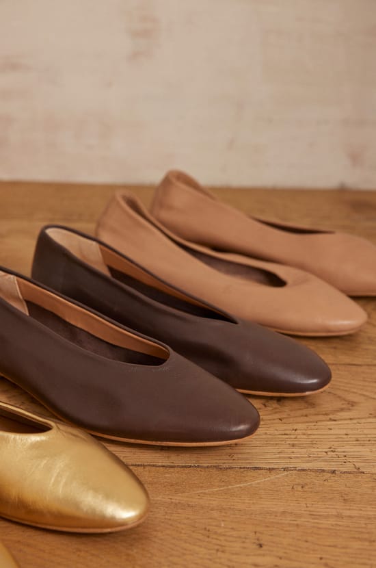Ballerines MONA en cuir;${refinementColor}