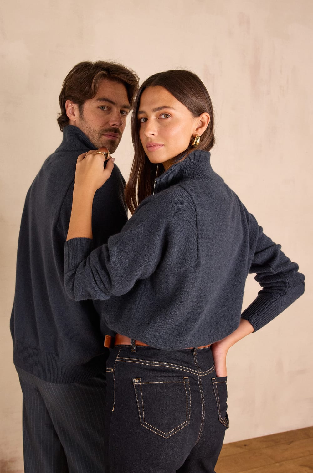 Unisex turtleneck jumper REVEUR in 100% wool;${refinementColor}