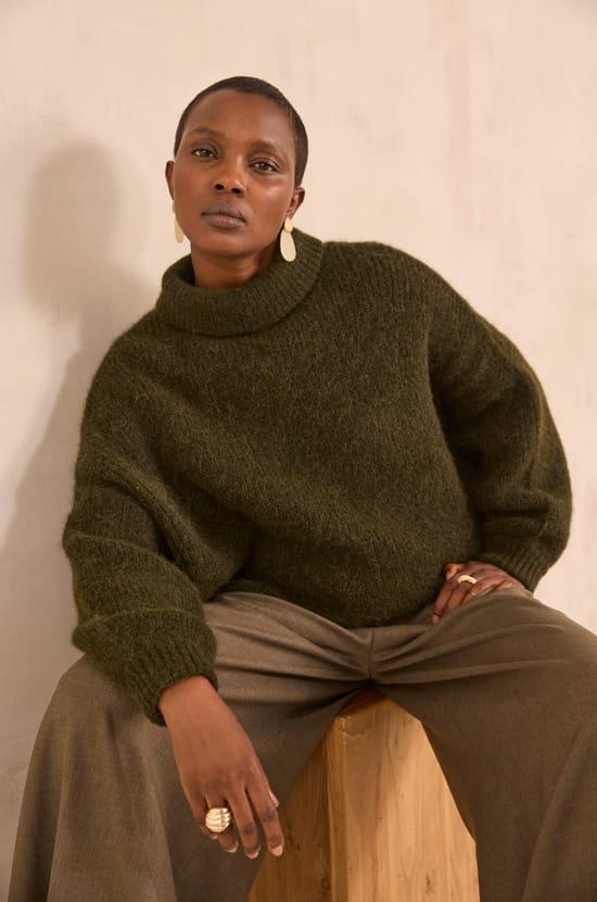 Long-sleeved alpaca sweater AZALEA;${refinementColor}