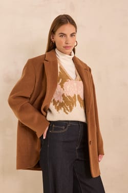CALYPSO long sleeve wool coat;${refinementColor}