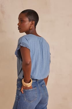 FLORIE cotton T-shirt;${refinementColor}