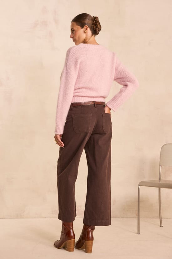 Wide cotton blend trousers MAE;${refinementColor}